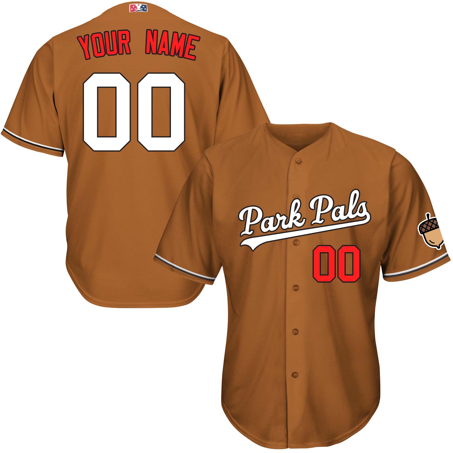 Personalized Chip And Dale Gold Brown Red Baseball Jersey - T