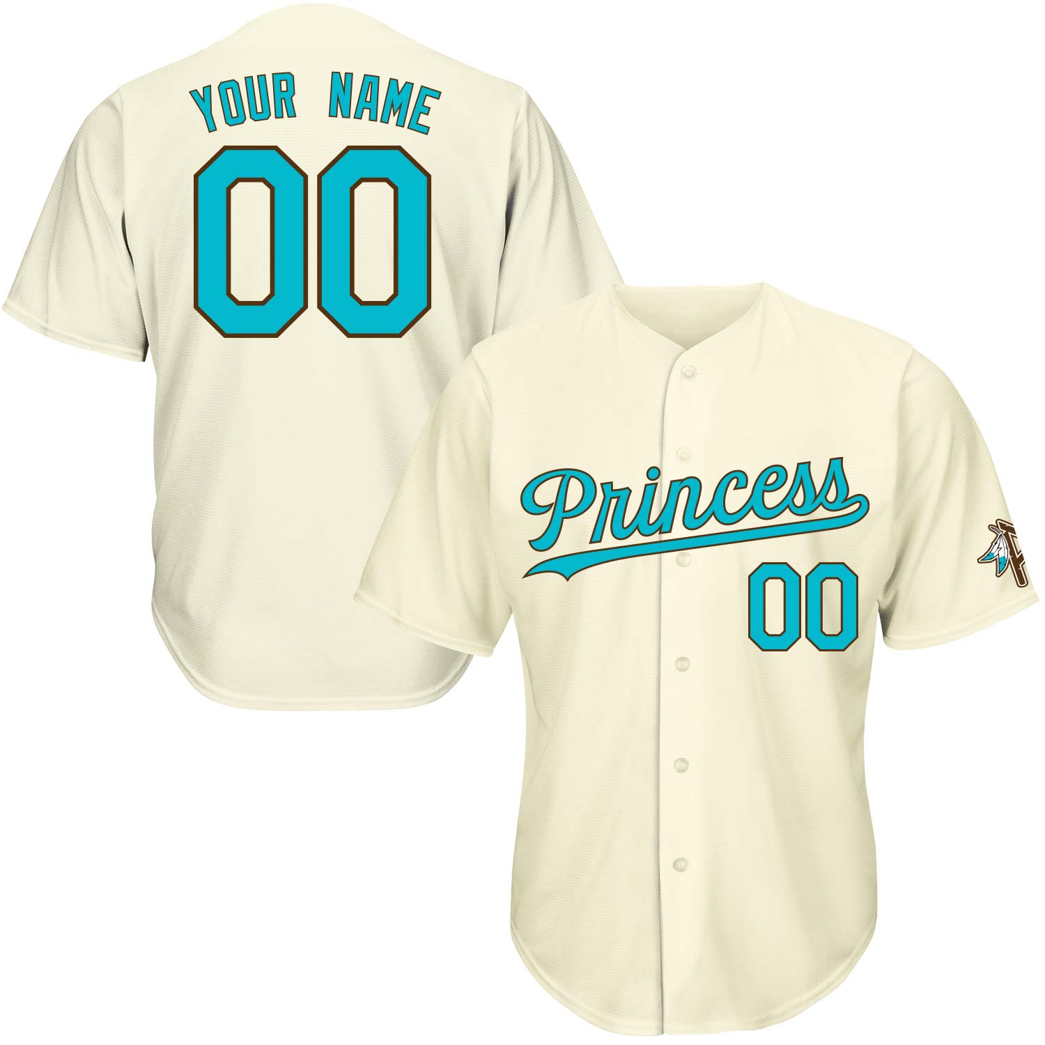 Native Princess Full-Button Baseball Jersey 4T