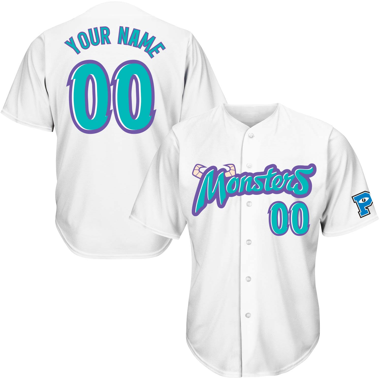 Personalize Disney Monsters Inc Mike Wazowski Baseball White All Over Print Baseball  Jersey