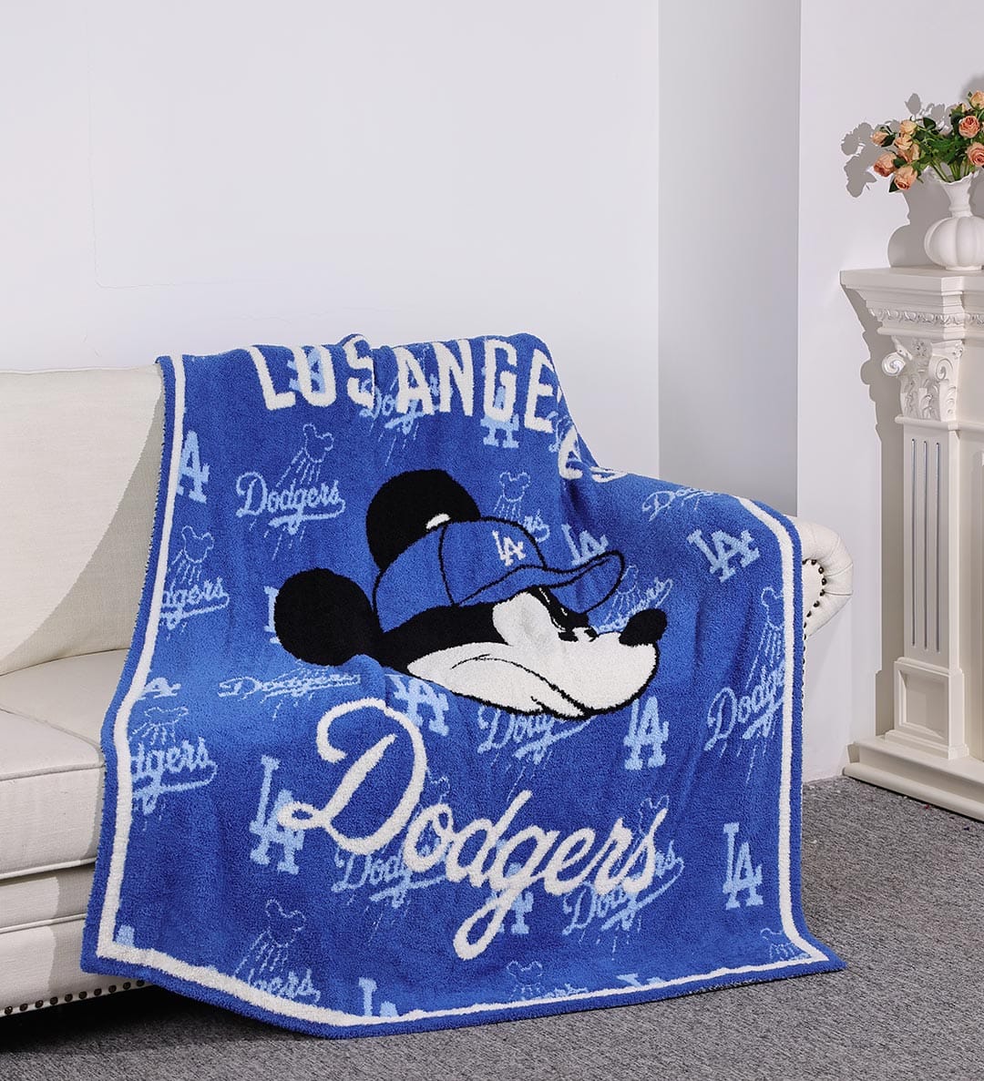Baseball Head Blanket -Blue