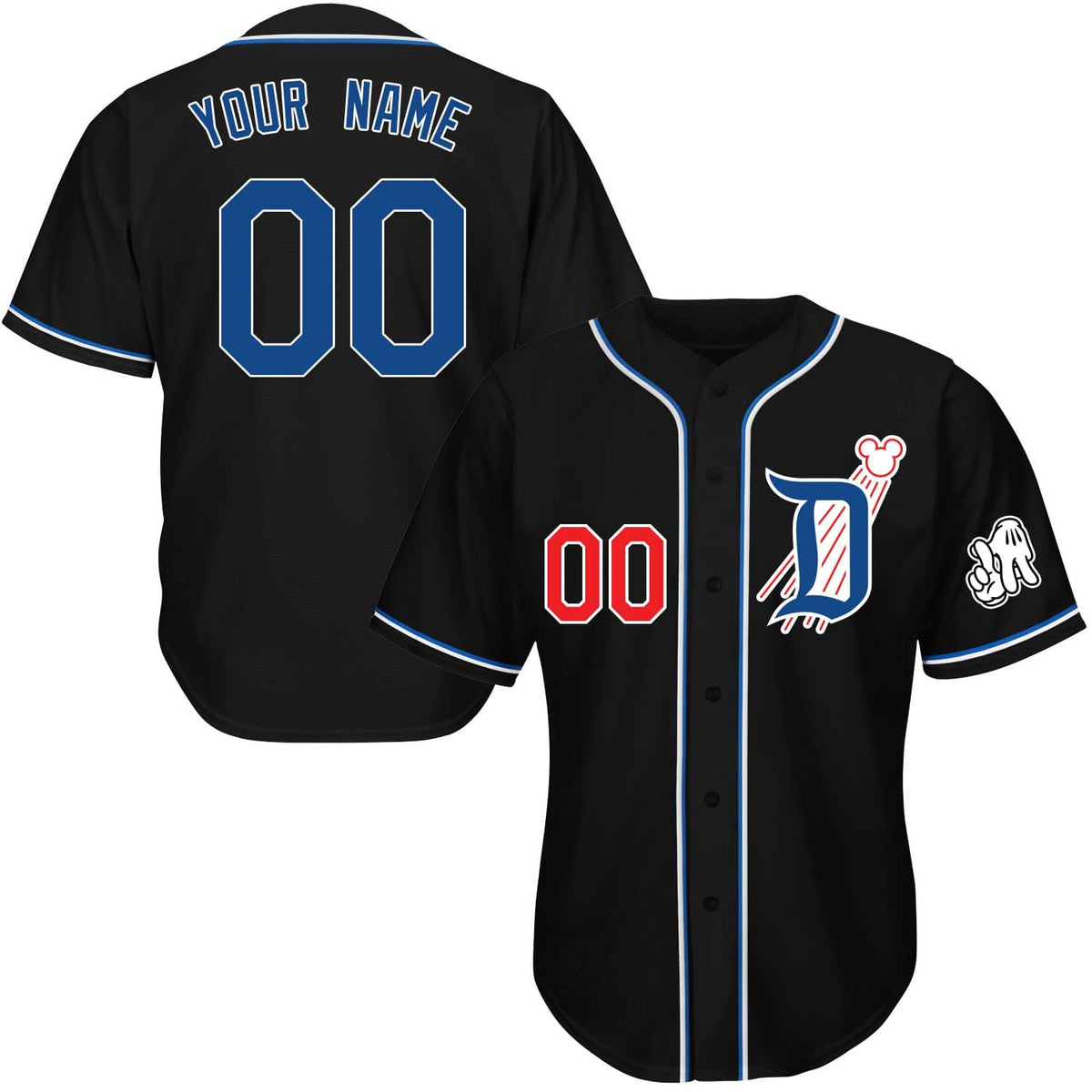 Hometown Flying Mouse Baseball Jersey - Black