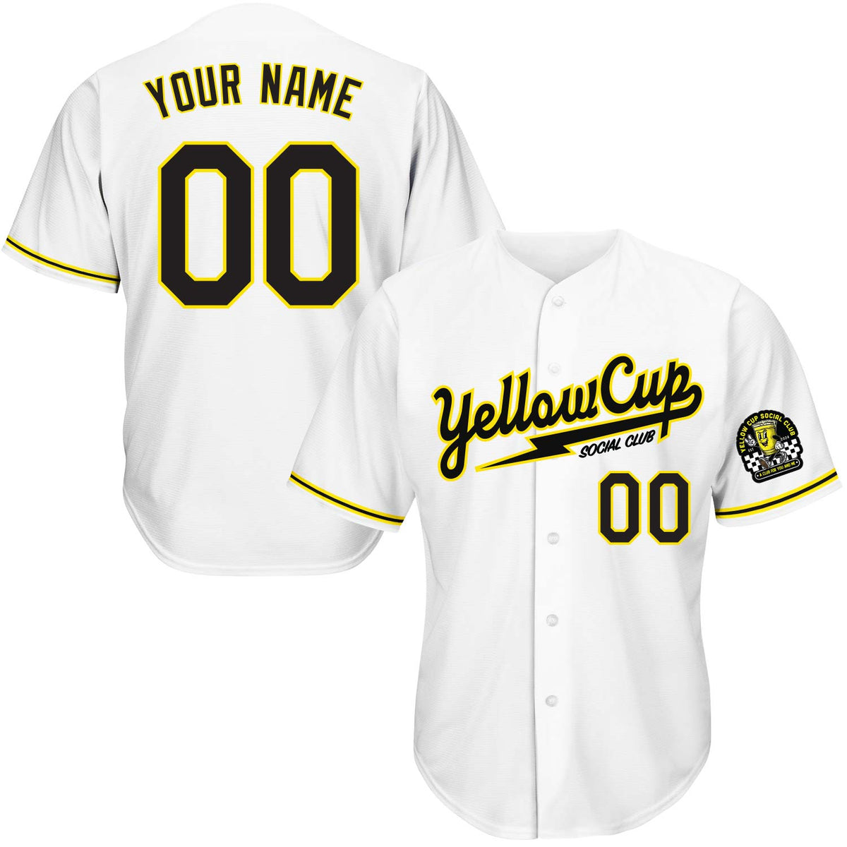 Yellow Cups Baseball Jerseys