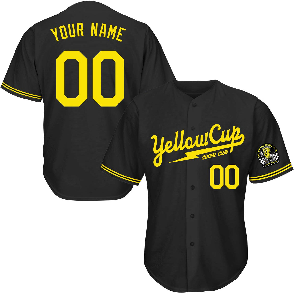 Yellow Cups Baseball Jerseys