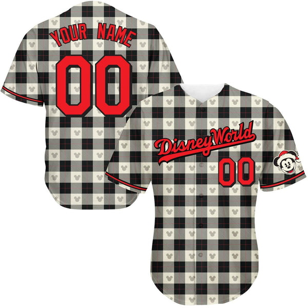 Holiday Cream Buffalo Plaid- Baseball Jersey