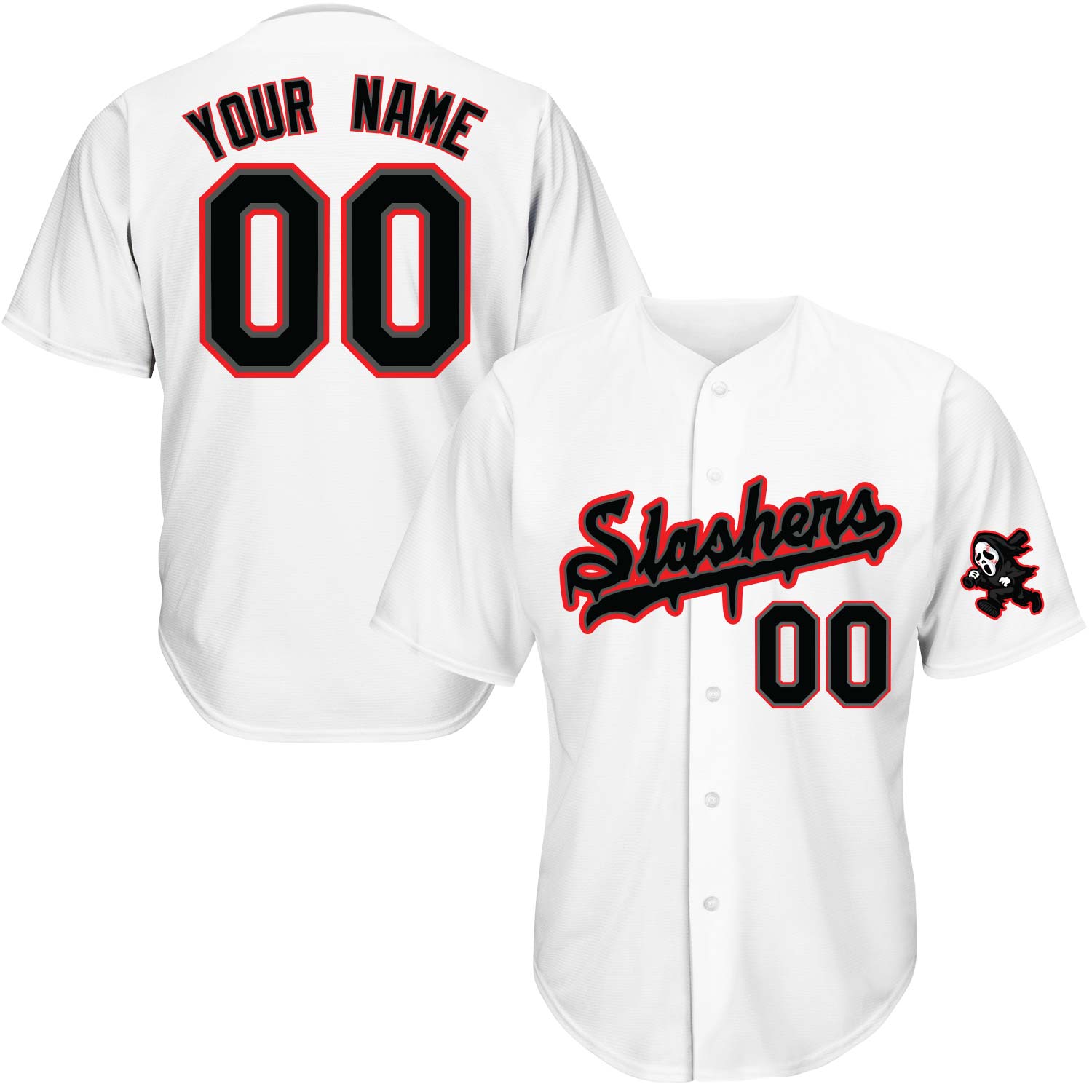 Jason Slasher Series Full-Button Baseball Jersey 4T