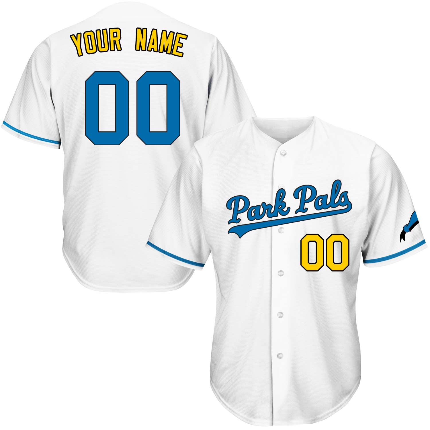 light blue and white baseball jersey