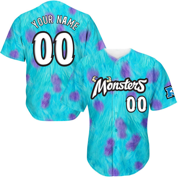 Monsters Sulley Baseball Jersey with Fur Pattern