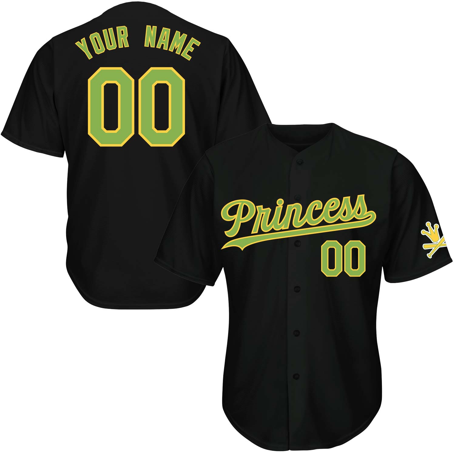 Dwarf Princess Full-Button Baseball Jersey Adult Large