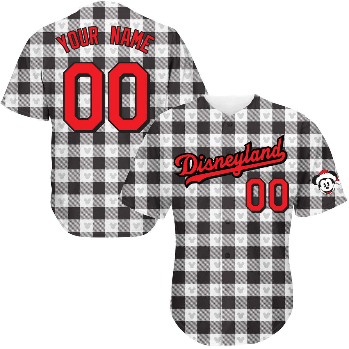 Holiday White Buffalo Plaid- Baseball Jersey