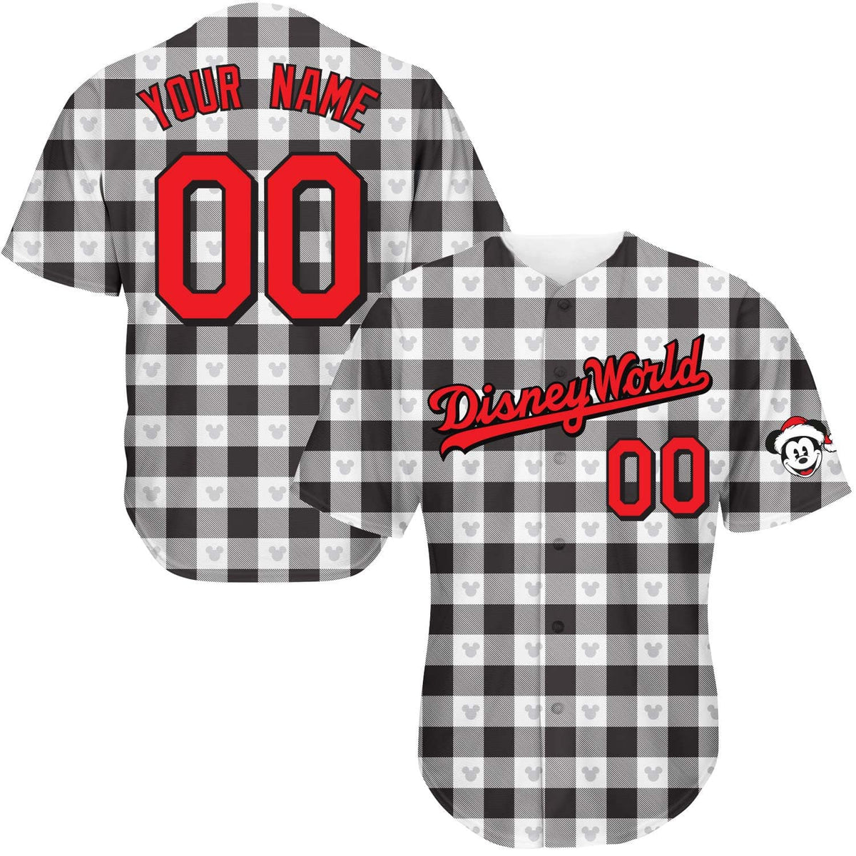 Holiday White Buffalo Plaid- Baseball Jersey