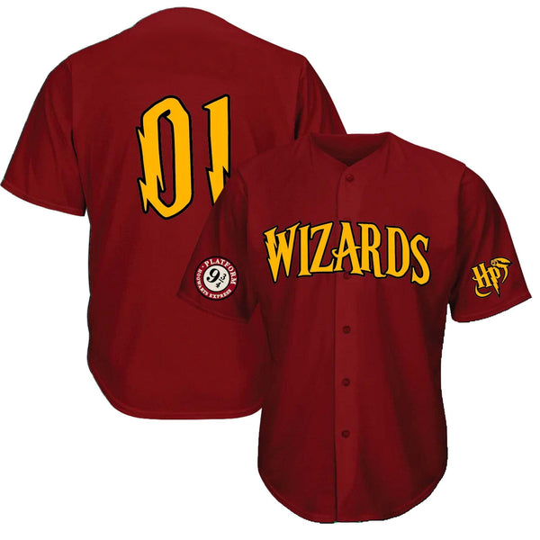 Wizards Maroon House Baseball Jersey
